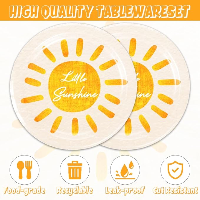 40Pcs Boho Sun Party Supplies First Trip Around The Sun Plates Napkin Bohemian Sunshine Baby Shower Decorations Boho Sun Birthday Party Decorations