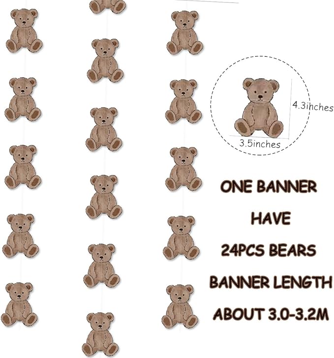 Cute Baby Bear Banner, Wall Decor Flag Photo Props Baby Shower Party Decor Wall Hangings for Bedroom, Nursery, Play Room, Dorm Room, Baby Shower Gender Reveal Party Supplies (Straight Bear Baby)