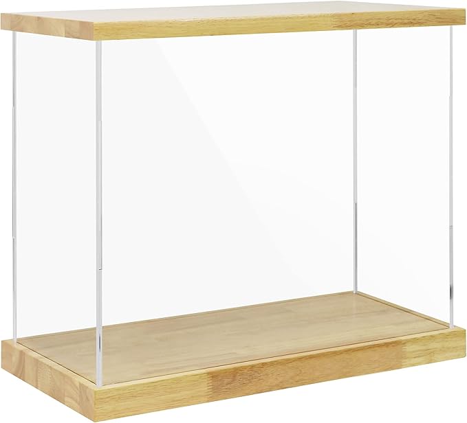 BenchPro Clear Acrylic Display Case for Trophy, Collectibles, Assemble Cube Display Box Stand Dust Proof Protection Showcase for Action Figures Toys. (1.75" & 1" Thick Wood, 21" H x 24" L x 12" D)