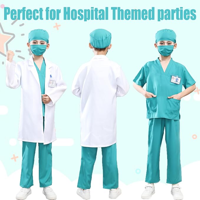 Kids Nurse Costume Doctor Costume Dentist Costume For Kids Play House Pretend Play Dress Up Party
