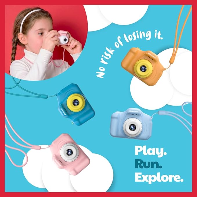AGFA Photo Kids Digital Camera for 3-8 Year Old Boys & Girls – 12MP Photo & Video Camera, 2” LCD Screen, Anti-Shake, Fun Filters, Rechargeable Battery, Great Gift for Kids