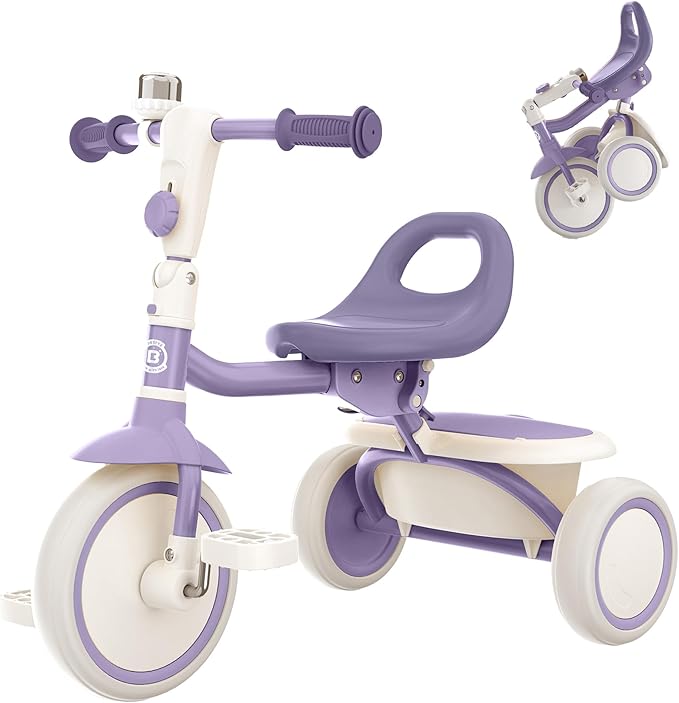 besrey Kids Tricycles Age 18 Month to 5 Years, Toddler Tricycle Kids Trikes Tricycle, Gift Toddler Tricycles for 2-5 Year Olds, Gift & Toys for Boy & Girl, Trikes for Toddlers, Dark Purple