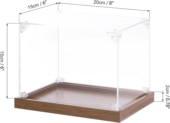 MECCANIXITY Acrylic Display Case, 8"x6"x6" Clear Display Box Assemble Dustproof Storage Organizer Showcase for Collectibles Action Figures