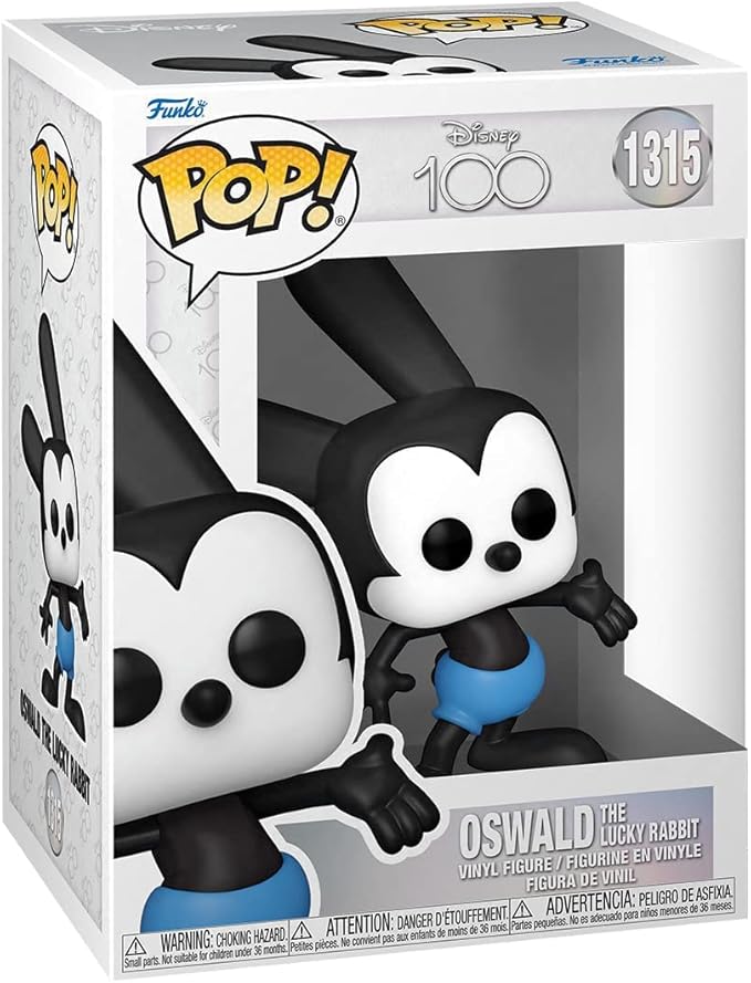 Funko POP! Disney: Disney 100 - Oswald The Lucky Rabbit - 1/6 Odds for Rare Chase Variant - D100 - Disney - Collectable Vinyl Figure - Gift Idea - Official Merchandise - for Kids & Adults