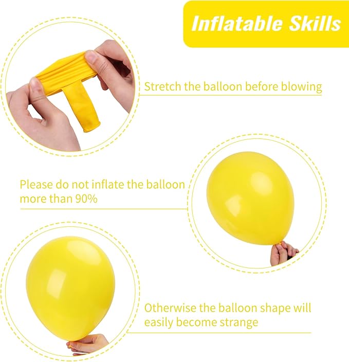 RUBFAC 129pcs Yellow Balloons Different Sizes 18 12 10 5 Inch Latex Balloon Garland Arch Kit for Masquerade Party Decoration Gender Reveal Graduation Anniversary Baby Shower Party Supplies