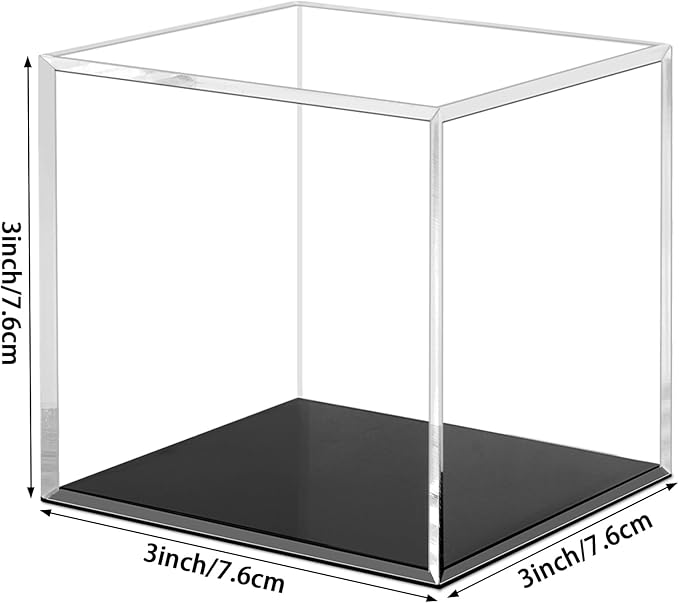Clear Acrylic Boxes for Collectibles Display Removable Clear Display Case Small Display Case Dustproof Protection for Jewelry Candy Mini Gift Toys , 3x3x3 Inch