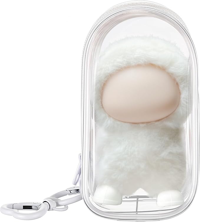 Clear Protective Case Display Accessories for 4.13 Inch 10cm 4.0 Series Plush Doll with Keychain, PVC Hanging Storage Case Cover Doll Storage Bag Figures Dolls Collectible Toys(Transparent)