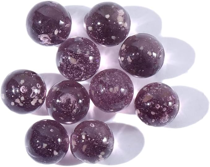 10Pcs Glass Marbles Glow in The Dark Multi-Color Luminous Marbles Marble Games and DIY Home Decoration Marble Runs Learning and Education (0.47 inch) (Purple)
