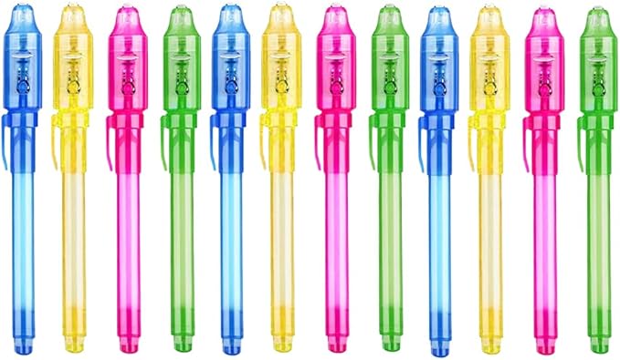 24 Pcs Pixel Theme party favors |12 invisible ink pen and 12 mini Notepads| Pixel Theme party Goodie Bag Stuffers, Classroom Prizes, party supplies