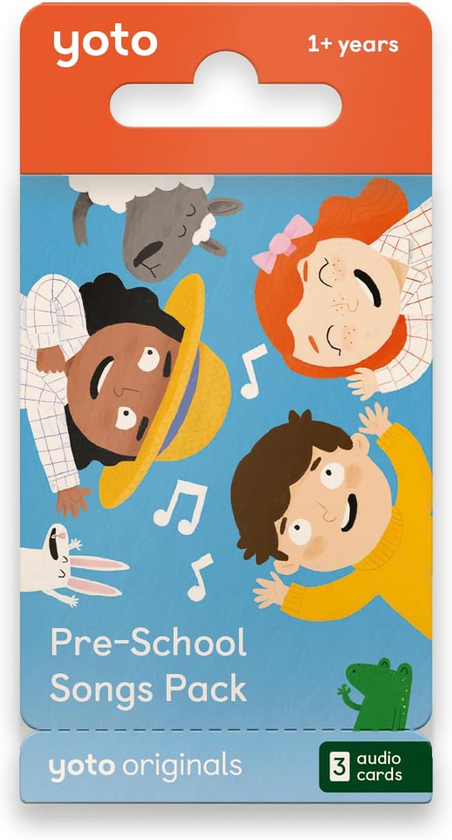 Yoto Pre-School Songs Pack - 3 Kids Audio Cards for Use with Player & Mini All-in-1 Audio Device, Screen-Free Listening with Fun Singalong Music for Playtime Parties & Travel, Ages 1+