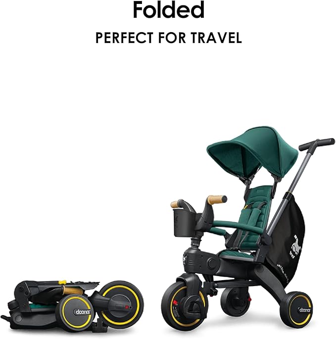 Doona Liki Trike S5, Racing Green - 5-in-1 Compact, Foldable Tricycle - Suitable for Toddlers 10 to 36 Months