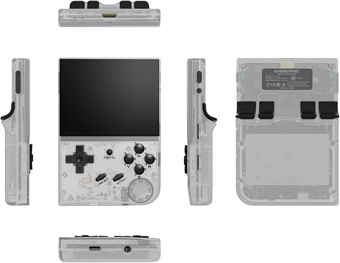 RG35XX Retro Handheld Game Console Linux System HD and TV Output 3.5 Inch IPS Screen 64G TF Card 5500+ Classic Games 2600mAh Battery RG35XX White