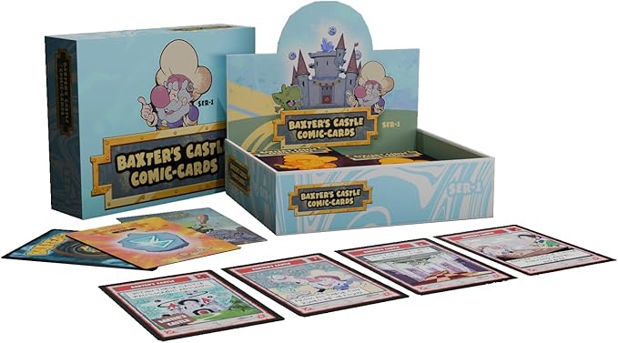 Baxter's Castle Comic Cards, Booster Box Includes 12 Packs Kids Trading Cards | Serialized Hits, Signatures and Alternate Art Inserts | Perfect for TCG Enthusiast and Collectors