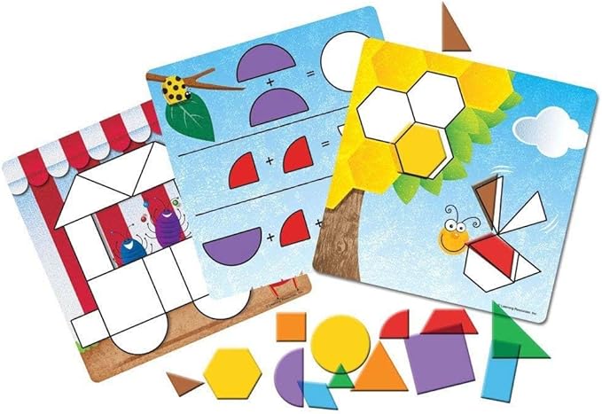 Learning Resources Shapes Don't Bug Me - Geometry Activity Set - 136 Pieces, Ages 5+ Learning Math Games for Kids, Back to School Activities, Classroom Games for Teachers
