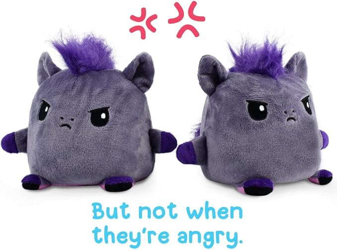 TeeTurtle | Plushmates | Horse + Unicorn | Rainbow + Gray | Happy + Angry | The Reversible Plush That Hold Hands!