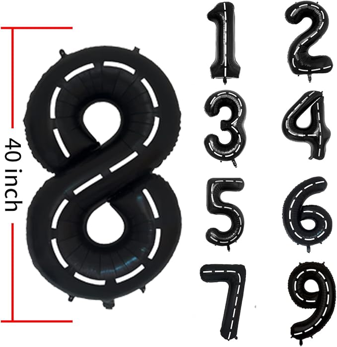 134pcs Race Car Balloon Birthday Party Supplies Decorations for Boys - Racing car Theme Party Supplies Happy Birthday Racecar Number Balloons Garland Kit Birthday Party (Single Number, 8)