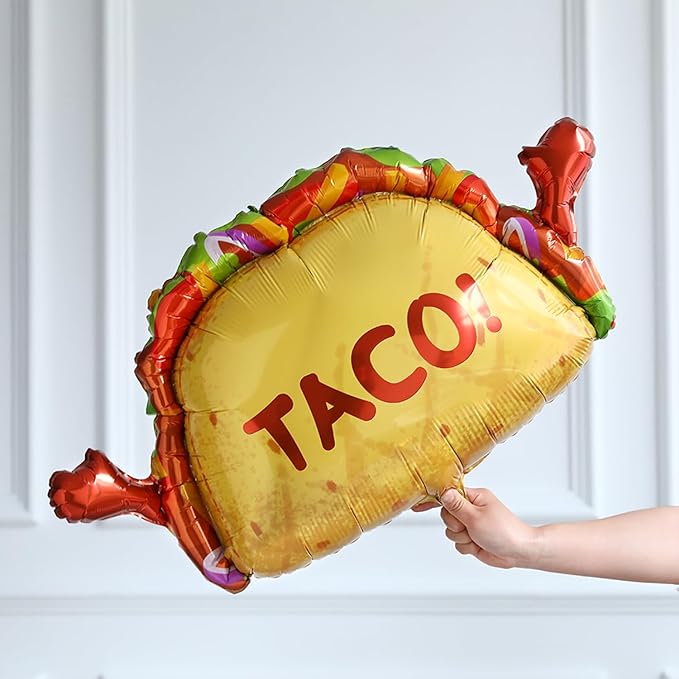 Mexican Fiesta Party Decorations 8Pcs Fiesta Balloons Mexico Taco Llama Cactus Sombrero Mylar Foil Balloons for Cinco De Mayo Taco Carnival Birthday Party Supplies