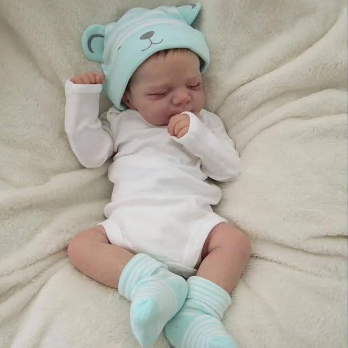 Anano Full Silicone Baby Girl Realistic Dolls 18 Inch Lifelike Reborn Baby Dolls Silicone Real Life Like Newbon Babys Doll Full Vinyl Body Reborn Babies Toddler Doll Girl Washable