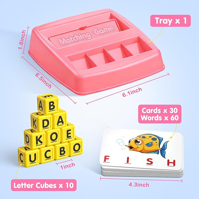 Educational Toys for 3-5 Year Old Girls Gifts, Matching Letter Game Preschool ABC Learning Toys for Kids Ages 4-8 Years, Christmas Birthday Gifts for Toddler Toys Age 2-4