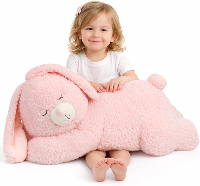 Large 31.5" Bunny Stuffed Animal, Giant Easter Plush Bunny, Jumbo Soft Rabbit Toy Birthday Party Gifts for Kids Girls Boys