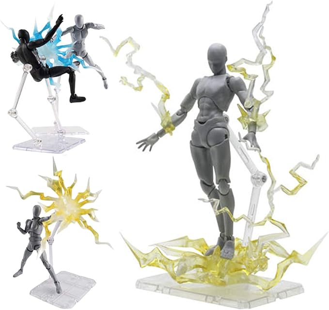 Migaven Action Figure Stand, 10pcs Assembly Action Figure Display Holder Base Doll Model Support Display Stand Compatible with HG RG SD SHF Gundam 1/144 Toy Clear