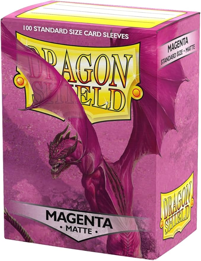 Dragon Shield | Standard Size Card Matte Sleeves | 100 CT - Smooth & Tough Premium TCG Sleeves | Compatible with Pokemon, Flesh & Blood, One Piece & Magic The Gathering | Magenta - Matte