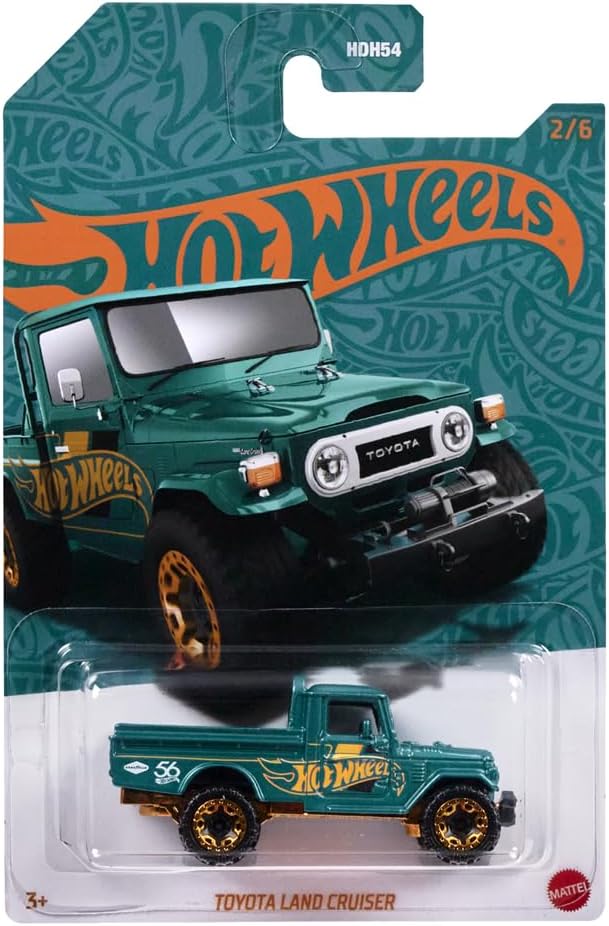 Hot Wheels Collectible Die-Cast Vehicle - Toyota Land Cruiser Sport Utility Car - Teal and Gold - HDH54-2/6