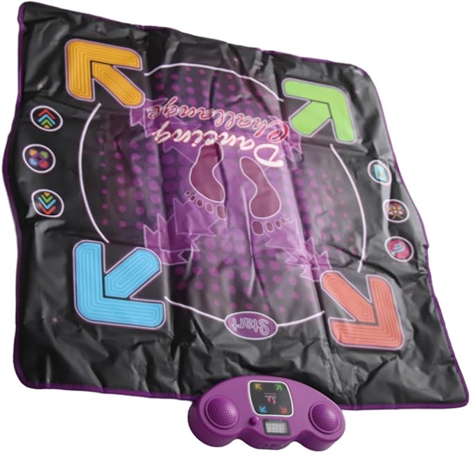 Electronic Dance Pad with Microphone Improve Coordination Dancing Mat for Kids Various Music Modes (Lighting Type)