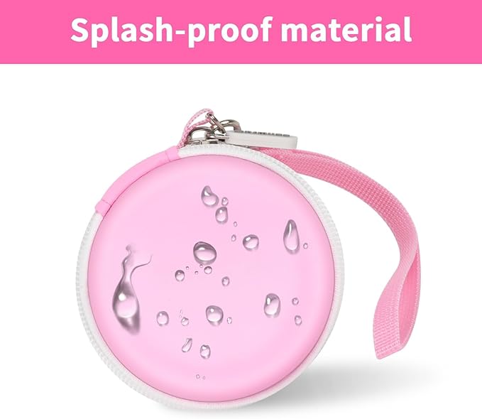 casmilee Toy Case for Punirunes/for Tamagotchi Interactive Digital Pet, Kids Virtual Electronic Pets Holder with Partition to Protect Screen & Mesh Pocket for Small Accessories- Box Only (Pink)