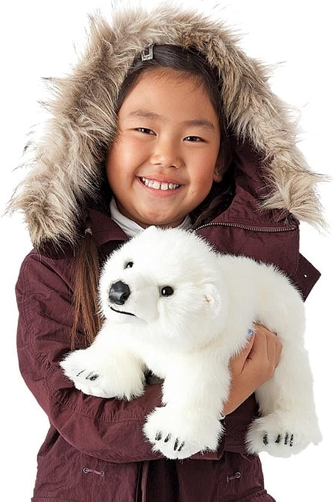 Folkmanis Polar Bear Cub Hand Puppet, White, Model:3041