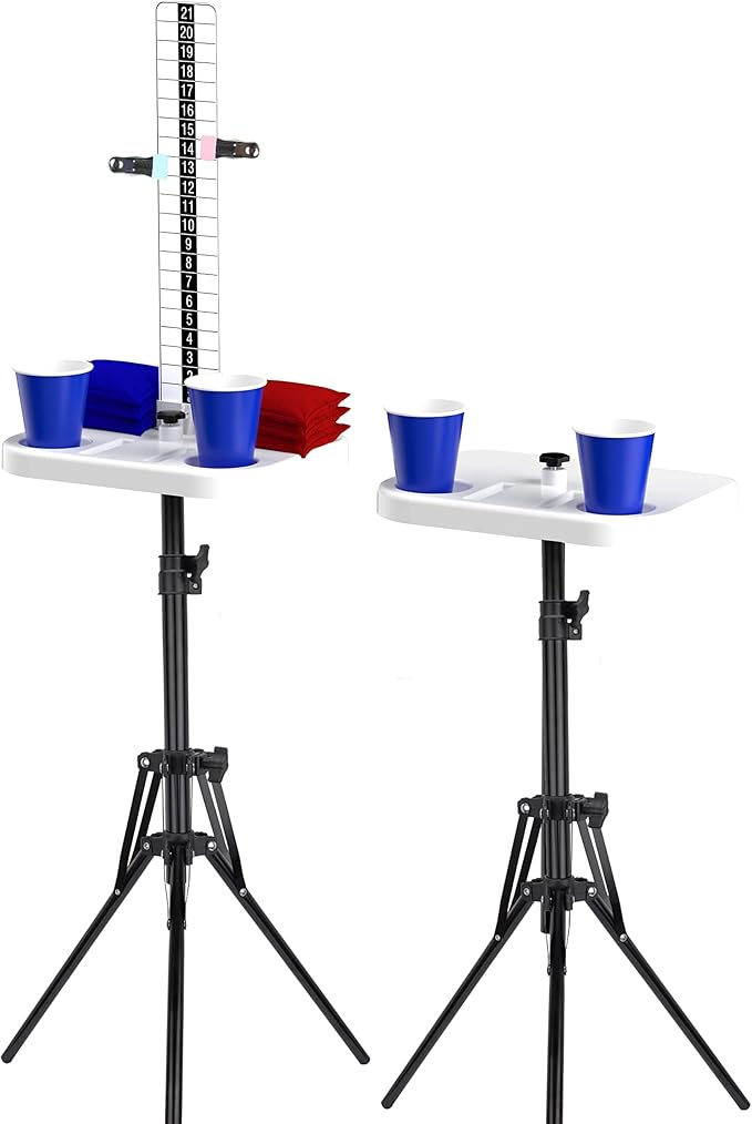 Teamaze Cornhole Scoreboard 4 Sets Cornhole Score Keeper with Dri-nk Holder Corn Hole Game Accessories for Outside, Yard Game
