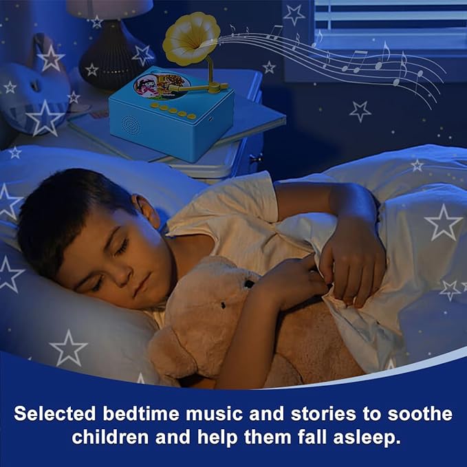 Toddlers Story Musical Player Toys - Kids Phonograph Storytelling Recorder with 96 Songs Stories Music Cards - Children's Educational Learning Birthday Xmas Gift for Boys Outdoor Indoor