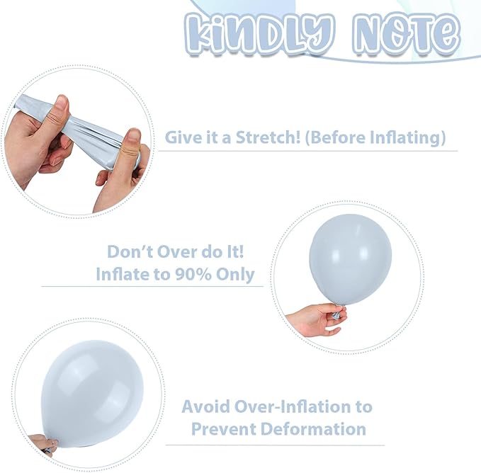 Pastel Blue and White Balloons,12 Inch Light Baby Blue and White with Clear Latex Balloon for Wedding Bachelorette Boy Gender Reveal Bridal Baby Shower Birthday Party Decorations