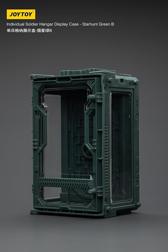JOYTOY 5'' Display Box,Action Figures Display Case - Individual Soldier Hangar Display Case - Starhunt Green B - Dustproof Collectibles Box Ages 15+