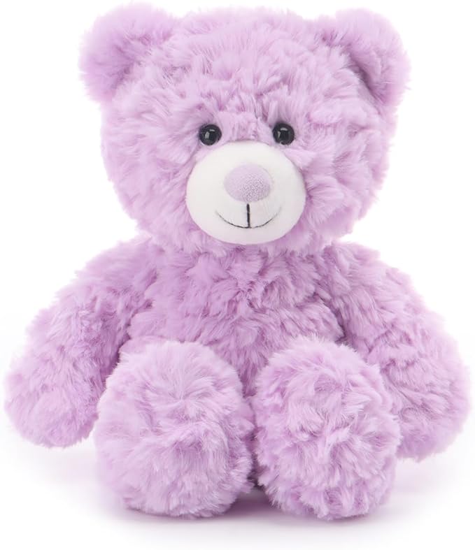 Apricot Lamb Purple Flower Bear Stuffed Animals for Kids, Soft Cute Plush Toys for Baby Girl and Boy, 8 Inches