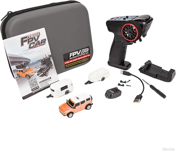 WL 6405-C 1/64 FPV RC Car, Full Proportional Mini Remote Control Car with APP Auto-Pairing, WiFi Module Control, Camera - Includes Storage Case ＆ Tow Trailers (RTR Version)