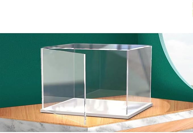 Openable Clear Acrylic Display Case-Assemble Countertop Box with White Base for Display-Clear Display Box,Dustproof Protection Showcase for Figures Toys Collectibles (40x20x30CM/16x8x12IN)