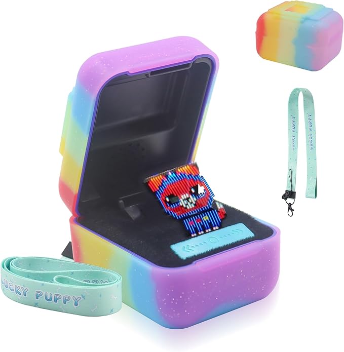 Silicone Cover Case for Bitzee Interactive Toy Digital Pet with Lanyard, Protective Case Holder Skin for Bitzee Virtual Electronic Pets for Girls & Boys (Colorful)