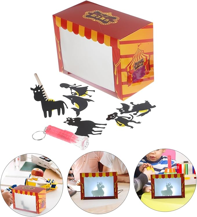 TOYANDONA DIY Puppet Show Craft Sets for Kids Puzzle 1 Set Mini Shadow Puppet Theater Shadow Puppets Puppet Theatre for Kids Puppets for Plaything DIY