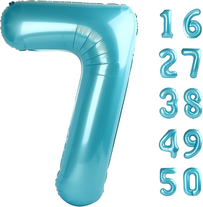 40 Inch Number Blue 7 Balloon,Large Dark Blue Foil Number Balloons 7 17 27 70 for Boys Girls Men Women Digit 7 Balloons Birthday Anniversary Events Party Decorations Supplies