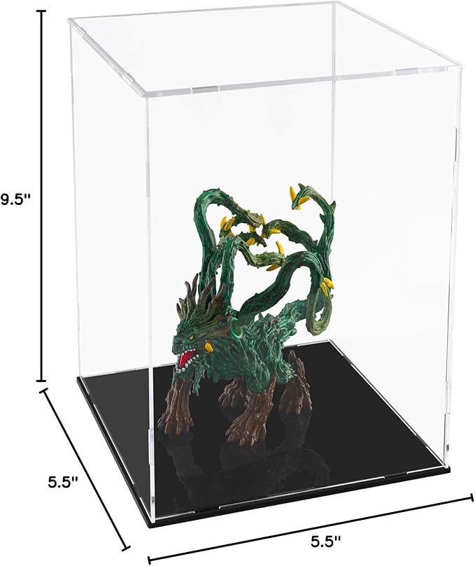 A+ DESIGN Clear Acrylic Display Case Assemble Collectibles Box Alternative Glass Case for Display Action Figures Home Storage & Organizing Toys (5.5x5.5x9.5 inch; 14x14x24 cm)