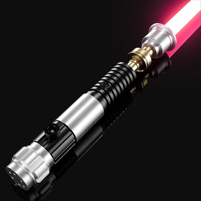 Upgrade App Control OBW Dueling Lightsaber, Smooth Swing 34 Sound Effects 12 Light Effects, 16 Colors and Infinite Change Metal Light Saber for Adults (Pixel-OBW)