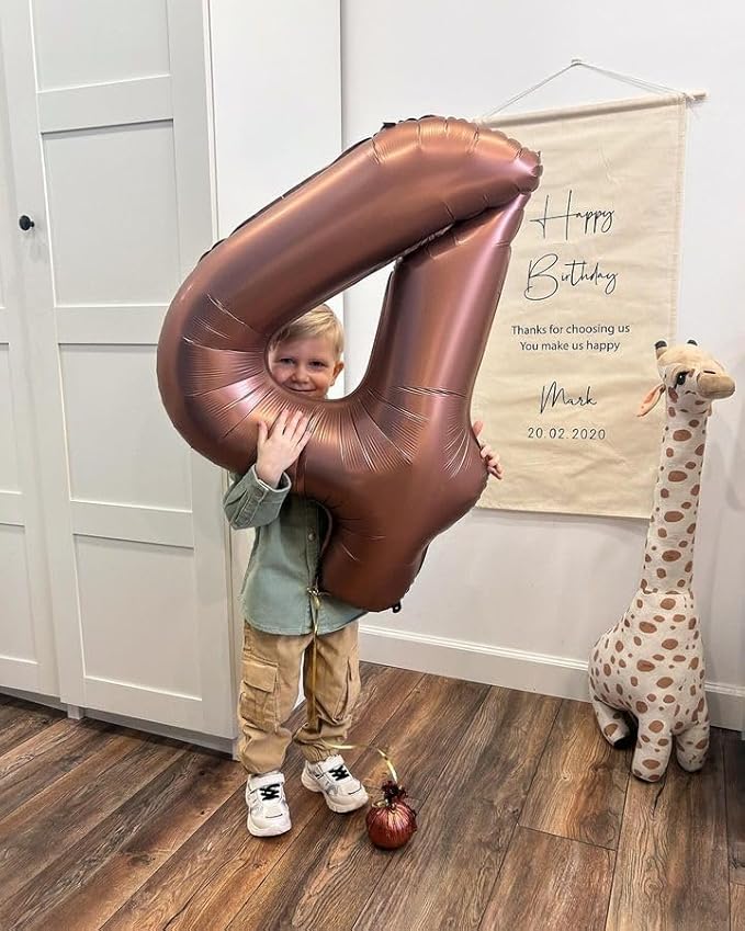 40 Inch Coffee Brown Number 9 Balloon, Giant 9 Number Balloons for 9th Birthday Decorations, Party Supplies for Baby Boy Girl, Coffee Brown Party Decor