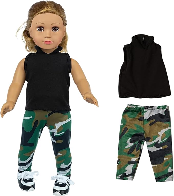 22 Pcs American 18 inch Doll Clothes Gifts and Accessories, Fit 18 inch Doll - Including 10 Sets of Various Styles Doll Clothes, Hair Clips and Sunglasses Handbags