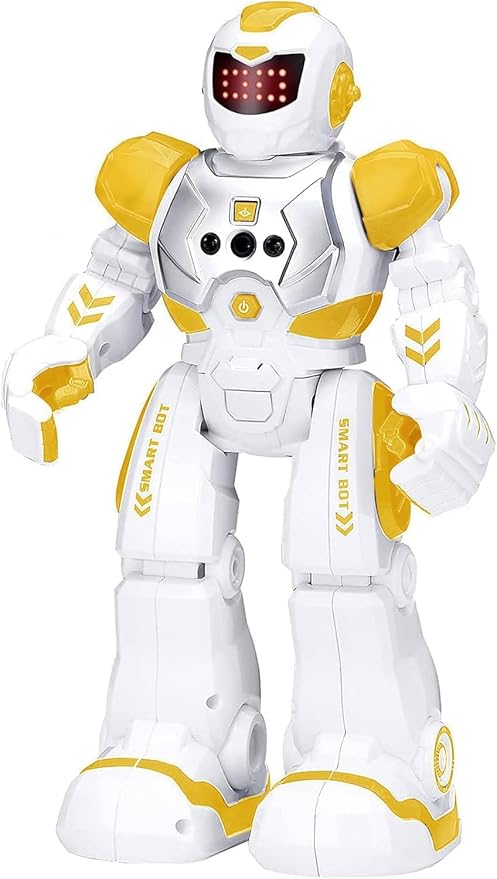 KingsDragon Robots Toy for Kids, RC Gesture Sensing Toy, Interactive Walking Singing Dancing Robot Birthday Presents for Boys Girls Age 6 7 8 9 Years Old,Yellow