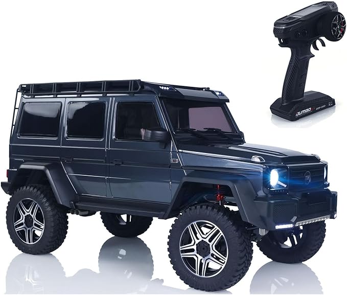 1/8 Remote Control Off Road Vehicle Portal Axle Differential Lock AWD 2Speed Gearbox 775 Brushed Motor PNP Model Crawler Car(Grey)