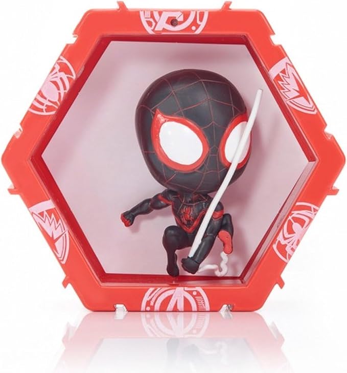 Wow! PODS Spiderman Collection - Miles Morales | Superhero Light-Up Bobble-Head Figure | Official Marvel Collectable Toys & Gifts, 4 inches