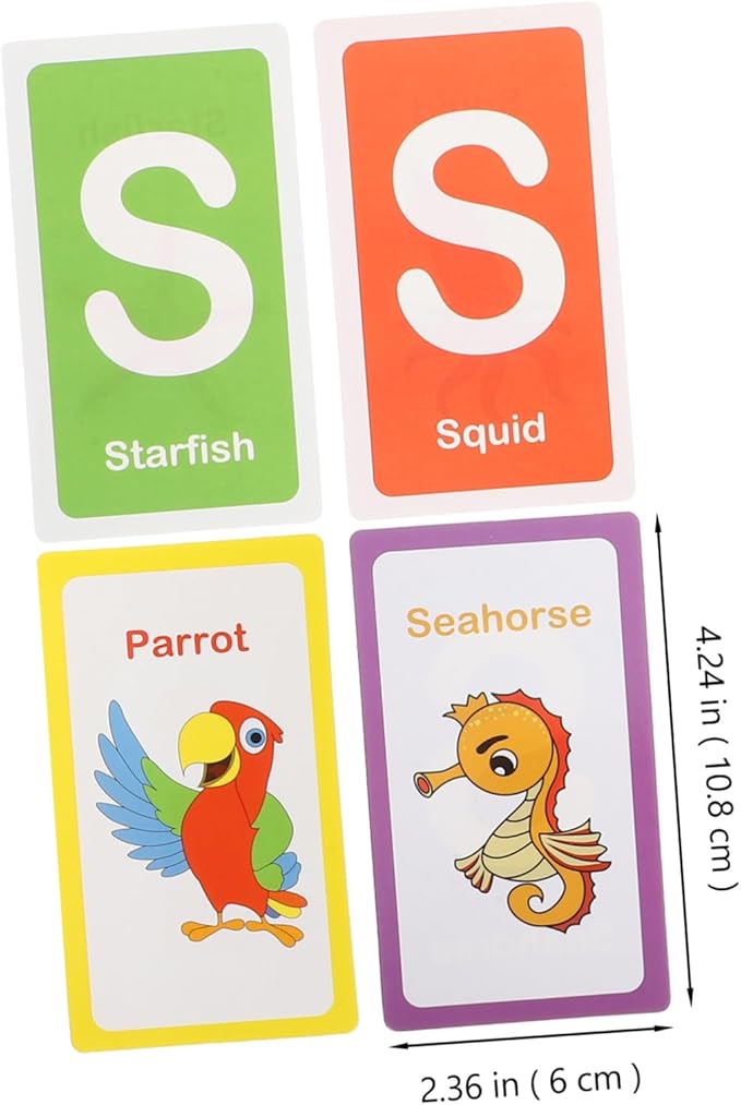 BESPORTBLE Learning Flash Cards Bright Alphabet Cognition for Early Education with Paper and Portable for Interaction