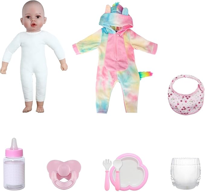 Lifelike Baby Dolls Girl, 18 inch Large Realistic Sweet Soft Body Baby Doll Real Life Baby Dolls Girl, with Accessories Gift for Kids Age 3 4 5 6 7 8+