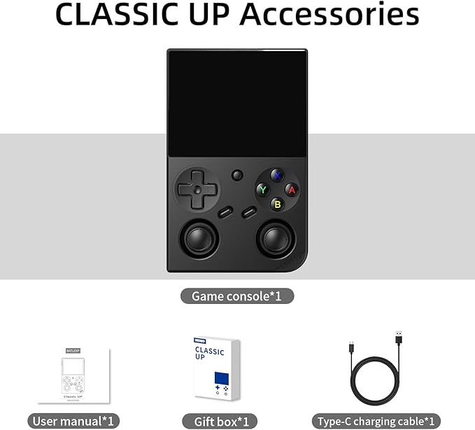 Classic up Retro Handheld Game Consoles with Linux 64GB Card 4353 Games 3.5-inch IPS 3200mAh Battery Support 30+ Simulators WiFi Bluetooth HD Output Gift for Teen or Partner -Black